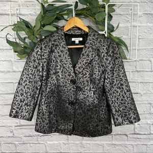 Joan Rivers Black and Metallic 3/4 Sleeve Blazer